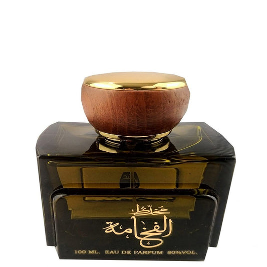 100 ml Eau de Perfume Mukhallat Al Fakhama Fragancia Leñoso, Floral Sándalo y Oud para Hombres