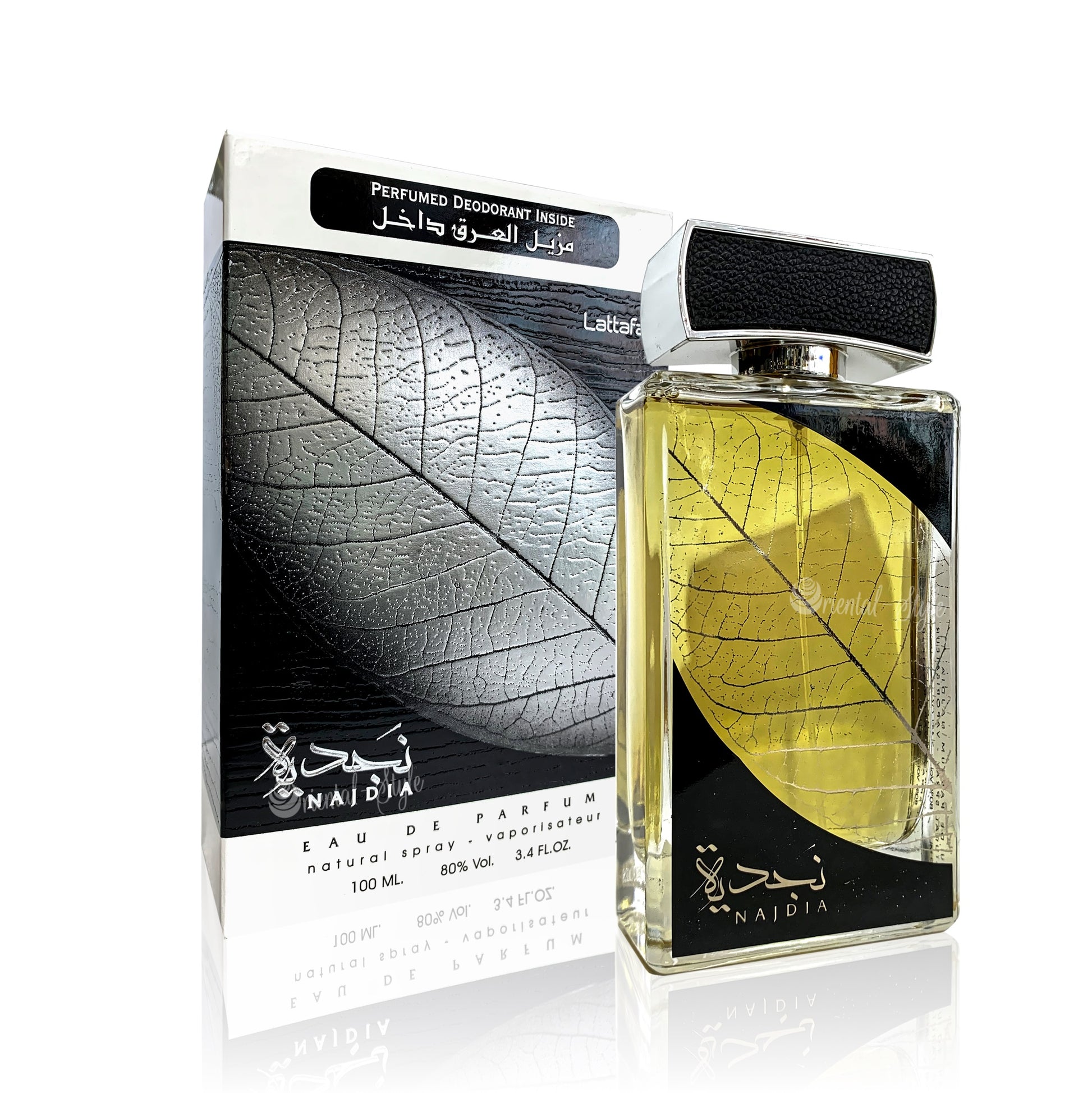 100 ml Eau de Parfum Najdia Silver Fragancia picante, de tabaco, sándalo para hombre 1 