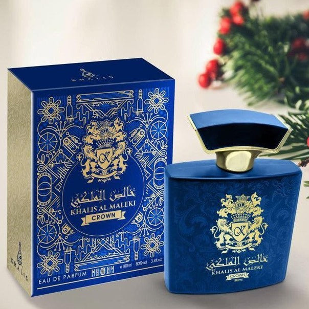 100 ml Eau de Perfume Khalis Maleki Crown, Almizcle Floral Almizclada Fragancia para hombre