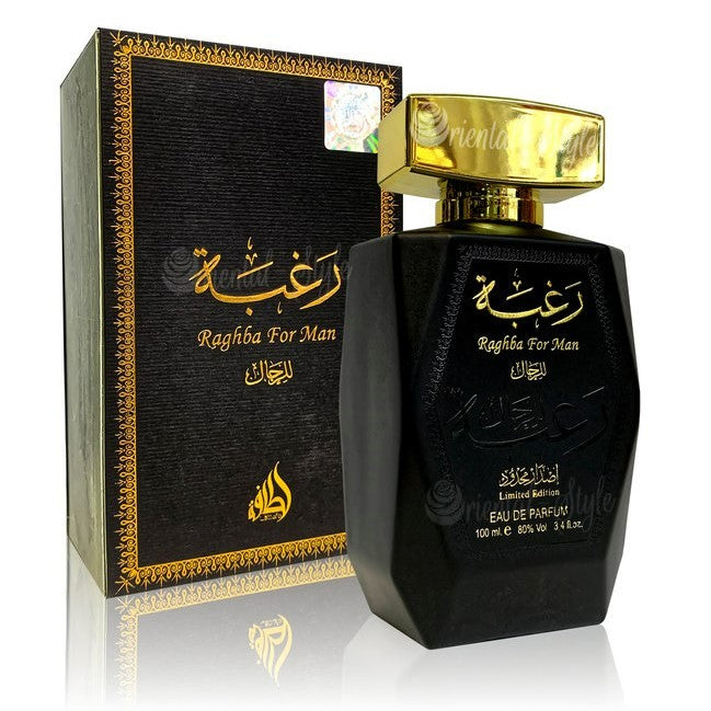 100ml Eau de Perfume Raghba Intense Oriental Fragancia dulce y amaderada para hombre 1 