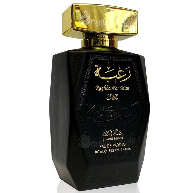 100ml Eau de Perfume Raghba Intense Oriental Fragancia dulce y amaderada para hombre