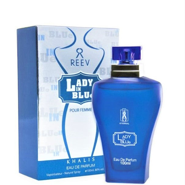 100 ml Eau de Perfume Lady in Blue fragancia afrutada y ambarina para mujer