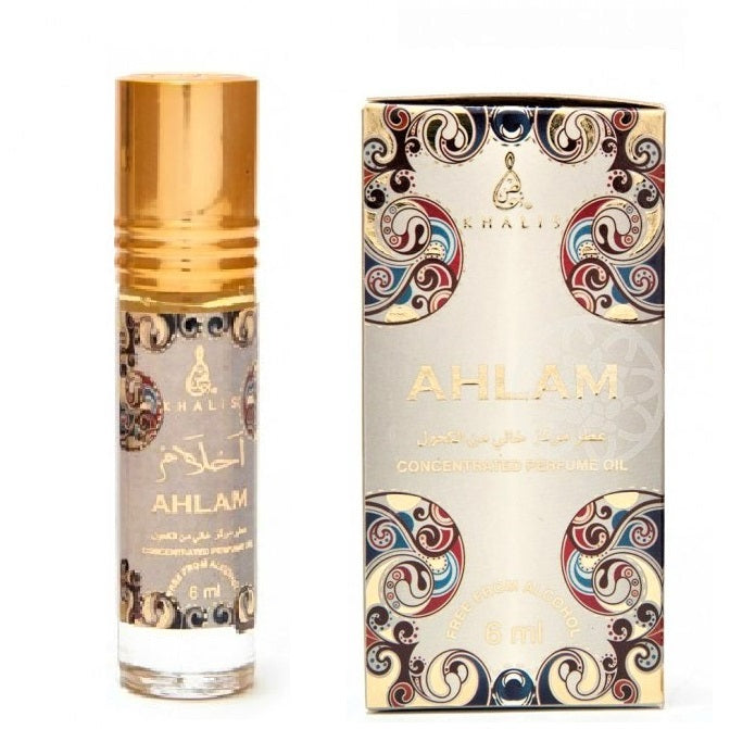 6 ml Aceite de perfume  Ahlam Oriental Caramel and Sandal Fragancia para hombre