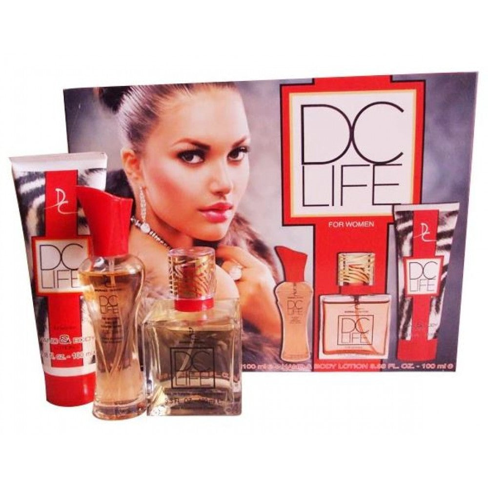 SET DE REGALO de 100 ml + 30 ml EDT DC LIFE Fragancia dulce floral afrutada para mujer + 100 m Loción corporal 1 