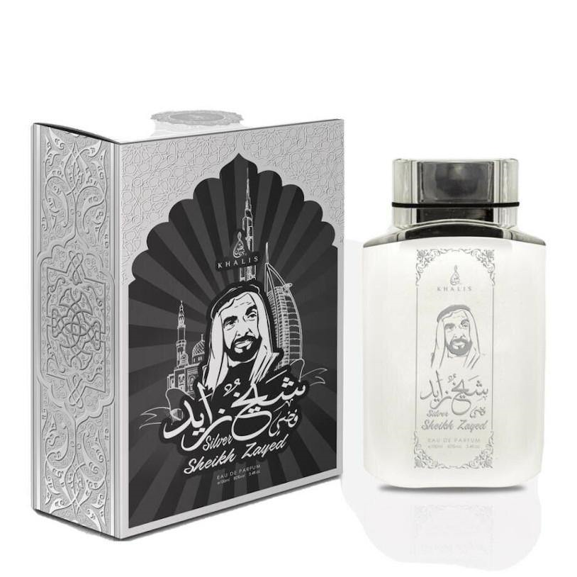 100 ml Eau de Perfume SHEIKH ZAYED SILVER Fragancia dulce almizclada para hombre