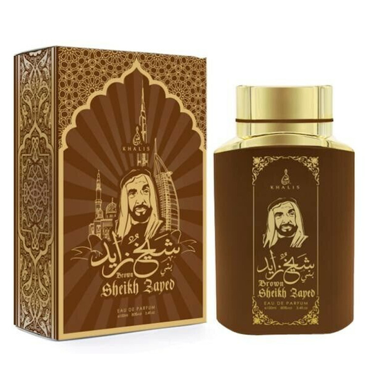 100 ml Eau de Perfume SHEIKH ZAYED BROWN Fragancia Oud y Vainilla para Hombre