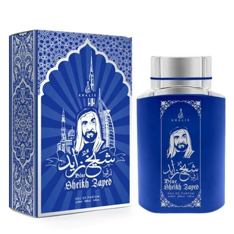 100 ml Eau de Perfume SHEIKH ZAYED BLUE Fragancia Musky Oud para Hombre 1 