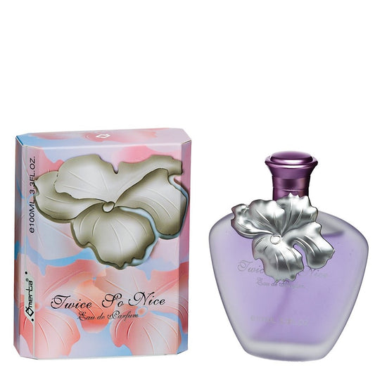 100 ml Eau de Perfume "TWICE SO NICE" Fragancia floral amaderada para mujer, con contenido de aceite de fragancia 6%