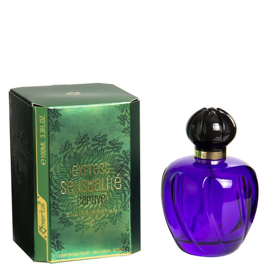 100 ml Eau de Perfume "EXPRESS SENSUALITE CAPTIVE" Fragancia Floral Frutal para Mujer, con contenido de aceite de fragancia 6%
