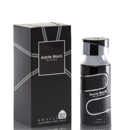 100 ml Eau de Perfume ASTUTE BLACK Fragancia floral amaderada para hombre