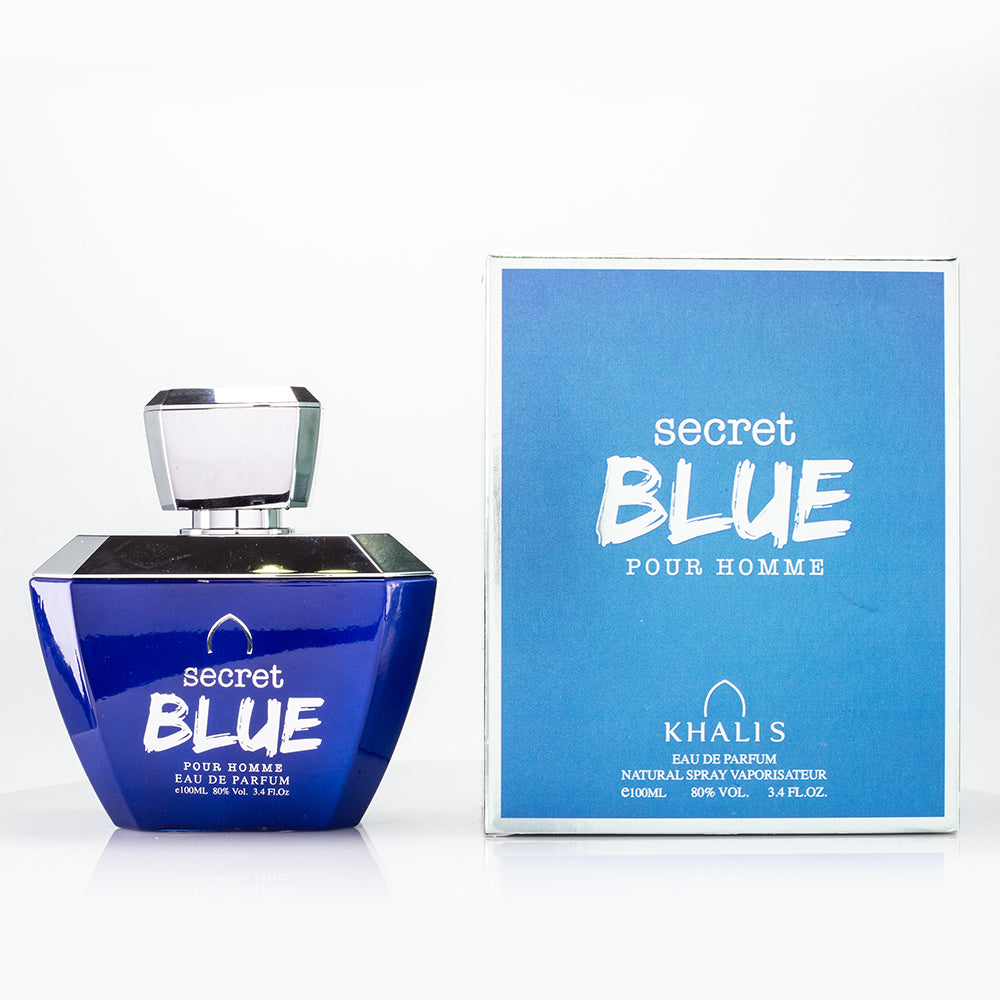 100 ml Eau de Perfume SECRET BLUE Fragancia de Almizcle Frutal Picante para Hombre