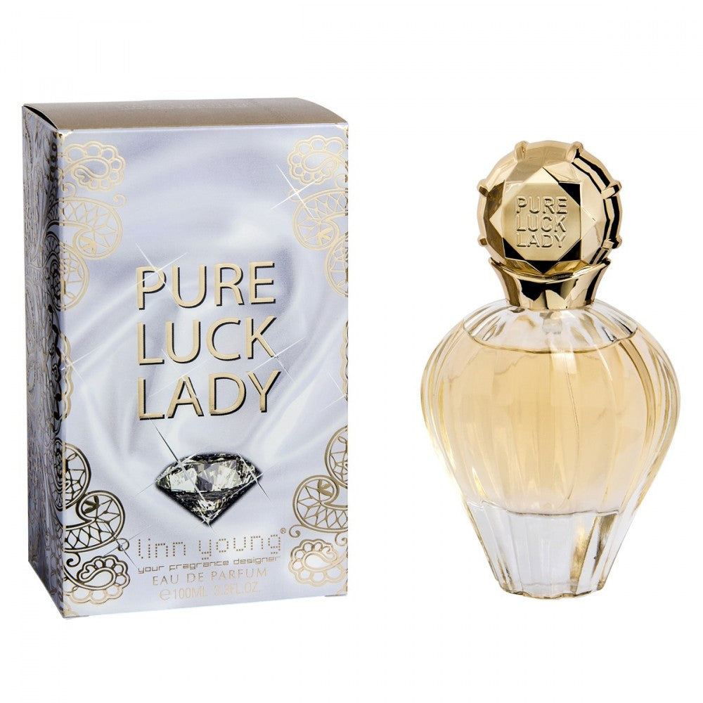 Agua de perfume PURE LUCK LADY de 100ml Fragancia floral amaderada para mujeres