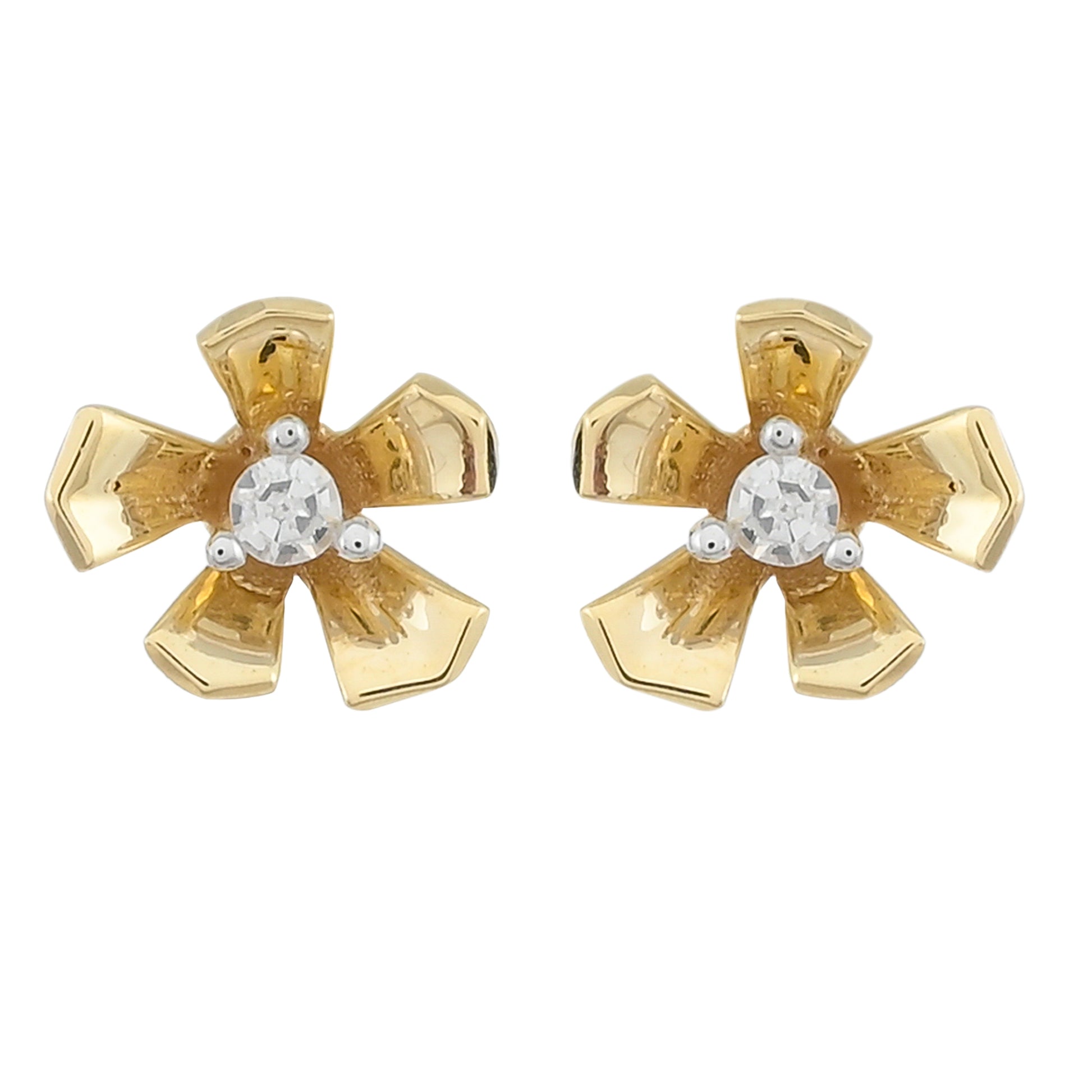 Pendientes de Oro 9K con Diamante blanco 1 