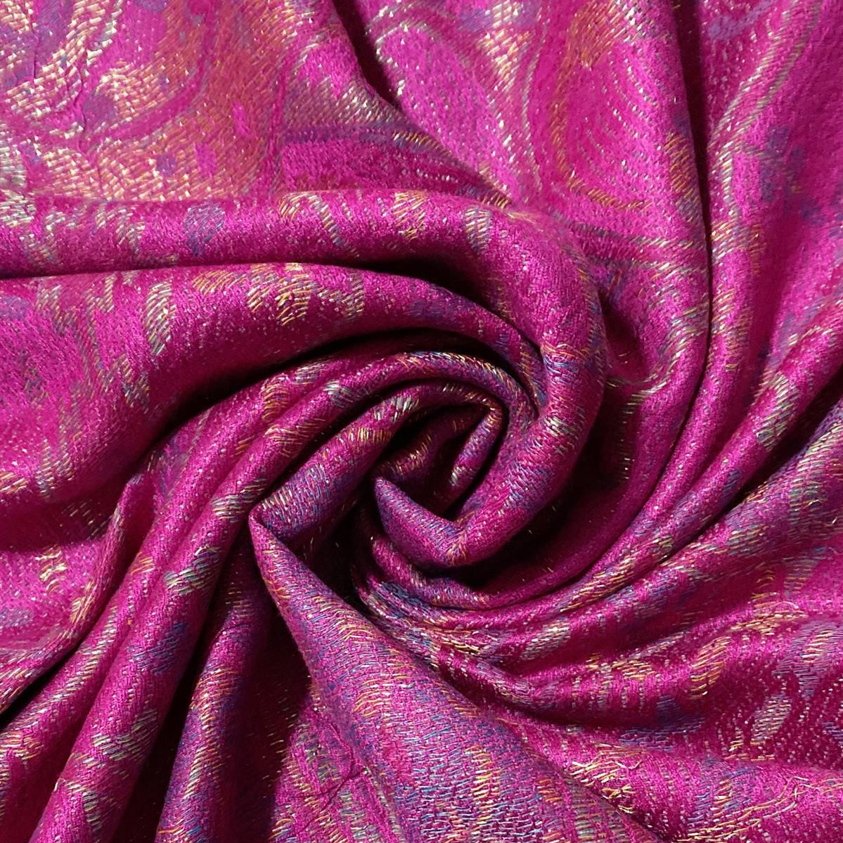 Bufanda de cachemira 100% pashmina auténtica, 70 cm x 180 cm, rosa fucsia brillante 5 