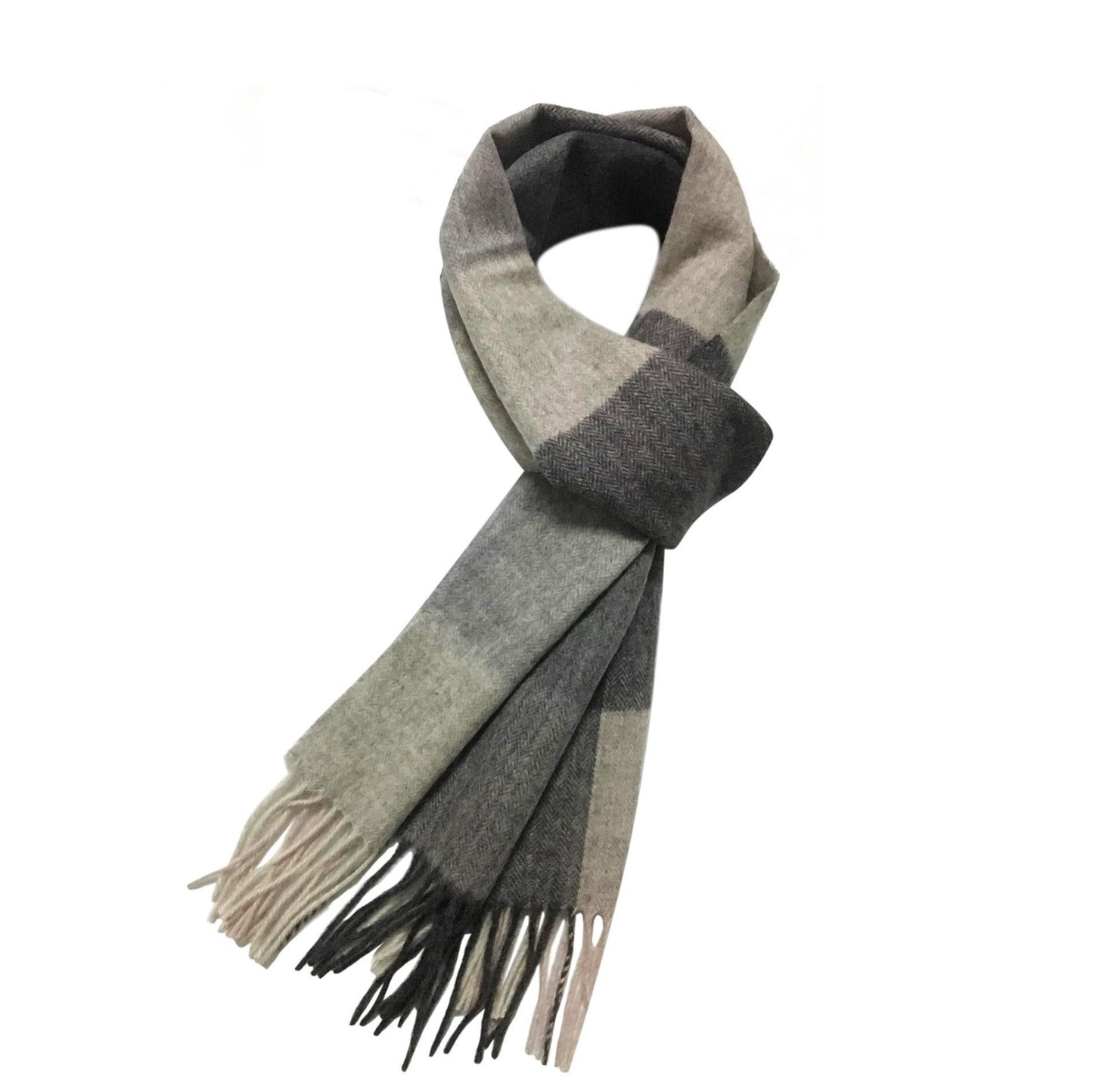 Bufanda 100% lana, 30 cm x 165 cm, gris oscuro