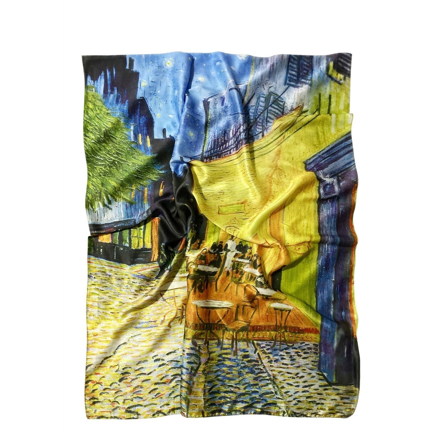 Pañuelo de seda, 70 cm x 180 cm, Van Gogh - Cafe Terrace At Night
