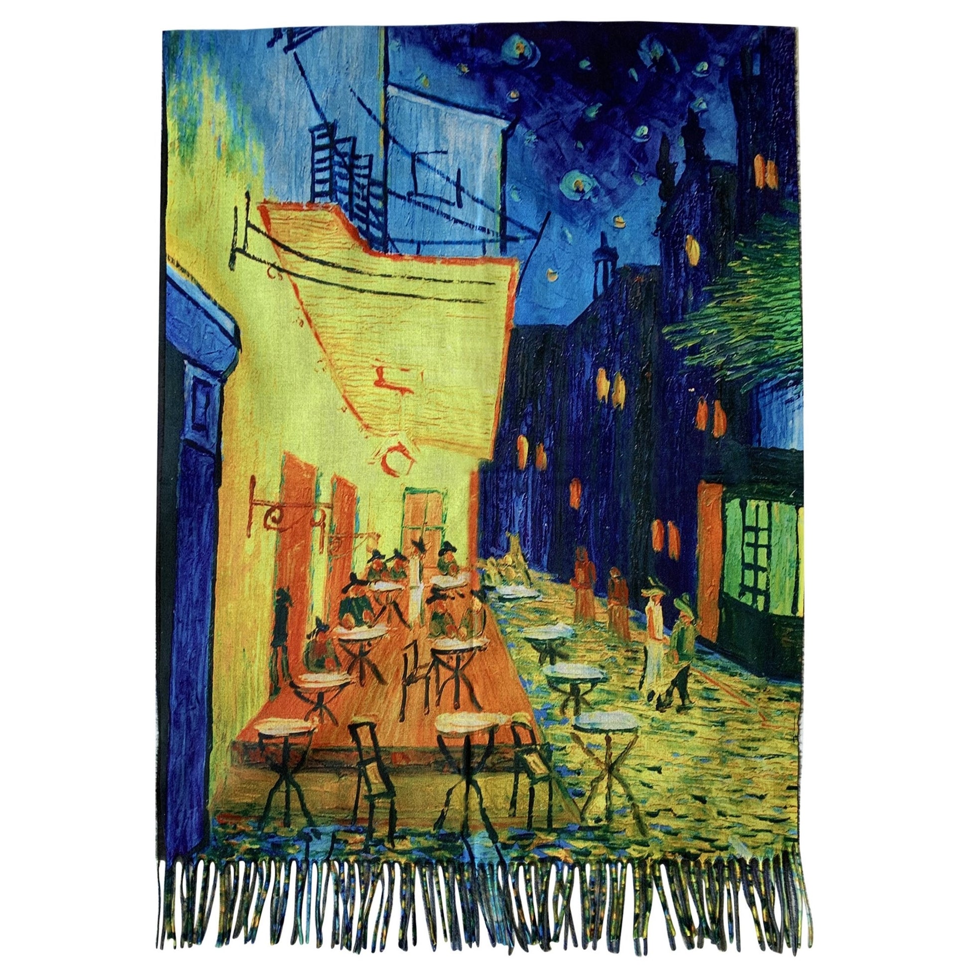 Bufanda de lana, 70 cm x 180 cm, Van Gogh - Cafe Terrace At Night 6 