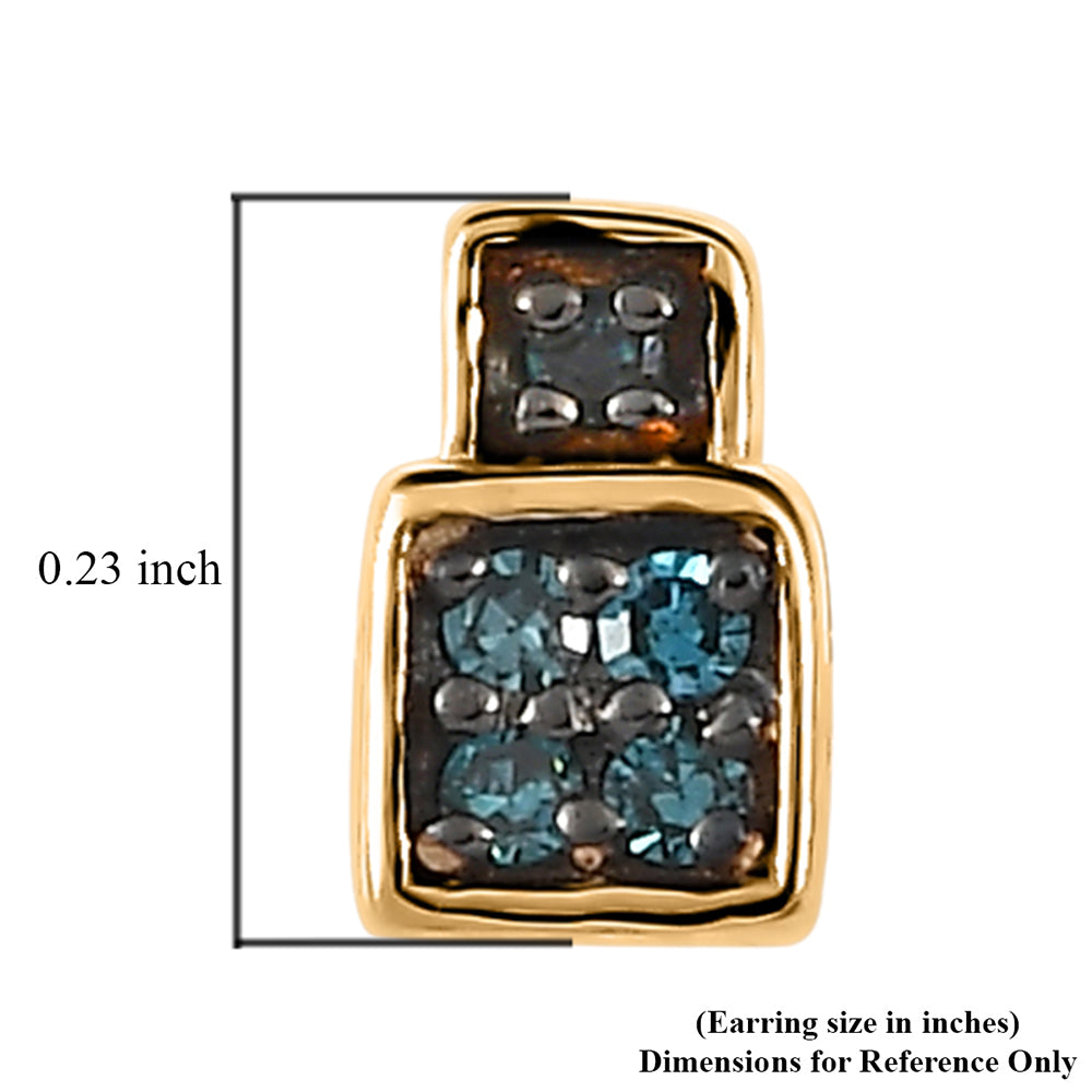 Pendientes de Oro 9K con Diamante Azul