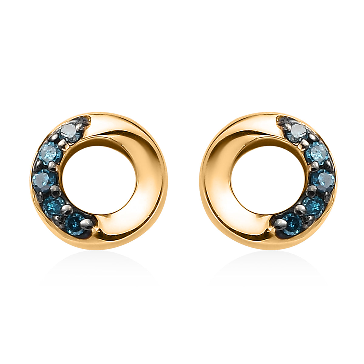 Pendientes de Oro 9K con Diamante Azul 1 