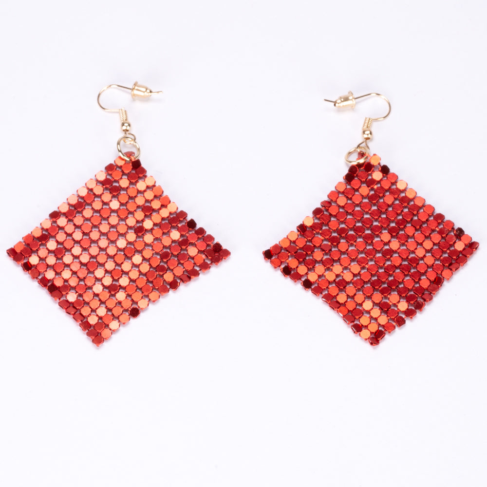 Conjunto de Aleación Bañado en Oro con Cristal Emporia® Rojo ( Collar +Pendientes )