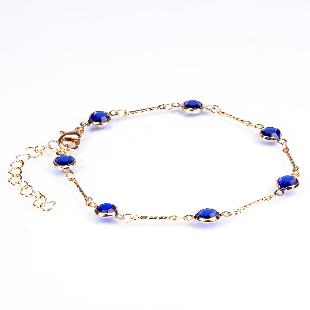 Conjunto de Aleación Bañado en Oro con Cristal Emporia® Azul ( Pulsera )