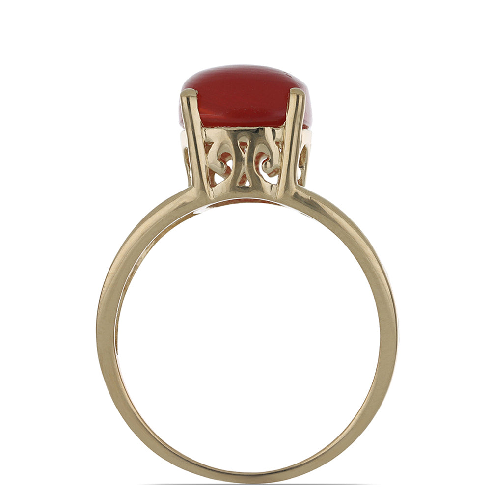 Anillo de Plata Bañada en Oro con Cuarzo Rojo de Spruce Pine 4 