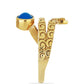 Anillo de Plata Bañada en Oro con Ópalo azul etíope de Lega Dembi