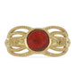 Anillo de Plata Bañada en Oro con Coral de Esponja Roja