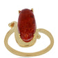 Anillo de Plata Bañada en Oro con Coral de Esponja Roja