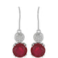 Pendientes de Plata con Rubí de Madagascar y Topacio Blanco