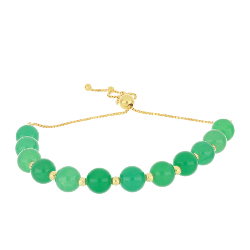 Pulsera de Plata Bañada en Oro con Jadeíta verde del Río Marsden