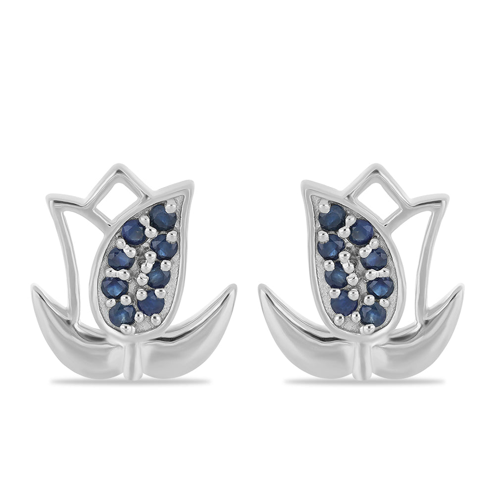 Pendientes de Plata con Zafiro Azul Rosebery