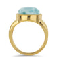 Anillo de Plata Bañada en Oro con Larimar