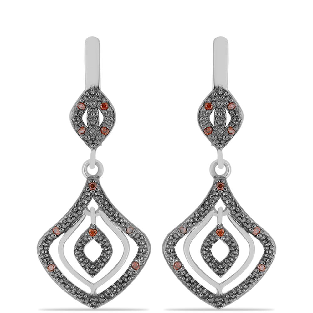 Pendientes de Plata con Diamante Rojo