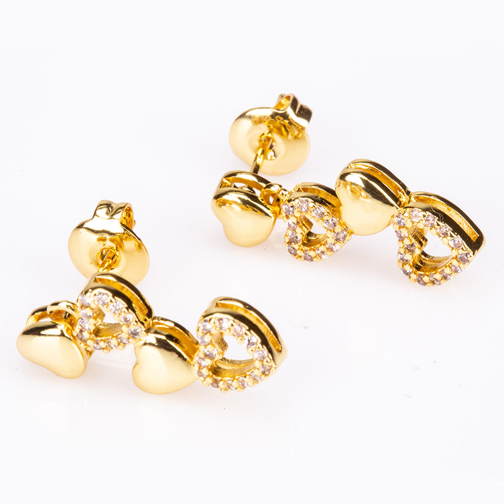 Conjunto de Aleación Bañado en Oro con Cristal Emporia® Blanco ( Pendientes +Colgante ) 4 