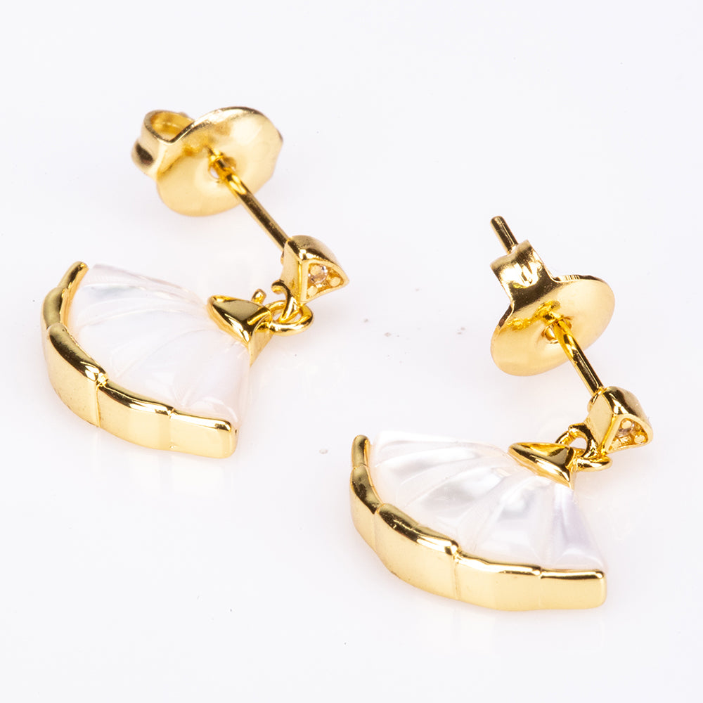 Collar Chapado en Oro con Cristal Emporia Blanco + 1 Par de Pendientes de REGALO