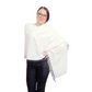 Bufanda 100% Cachemira Pashmina, 70 cm x 170 cm, Super Suave. Blanco Liso